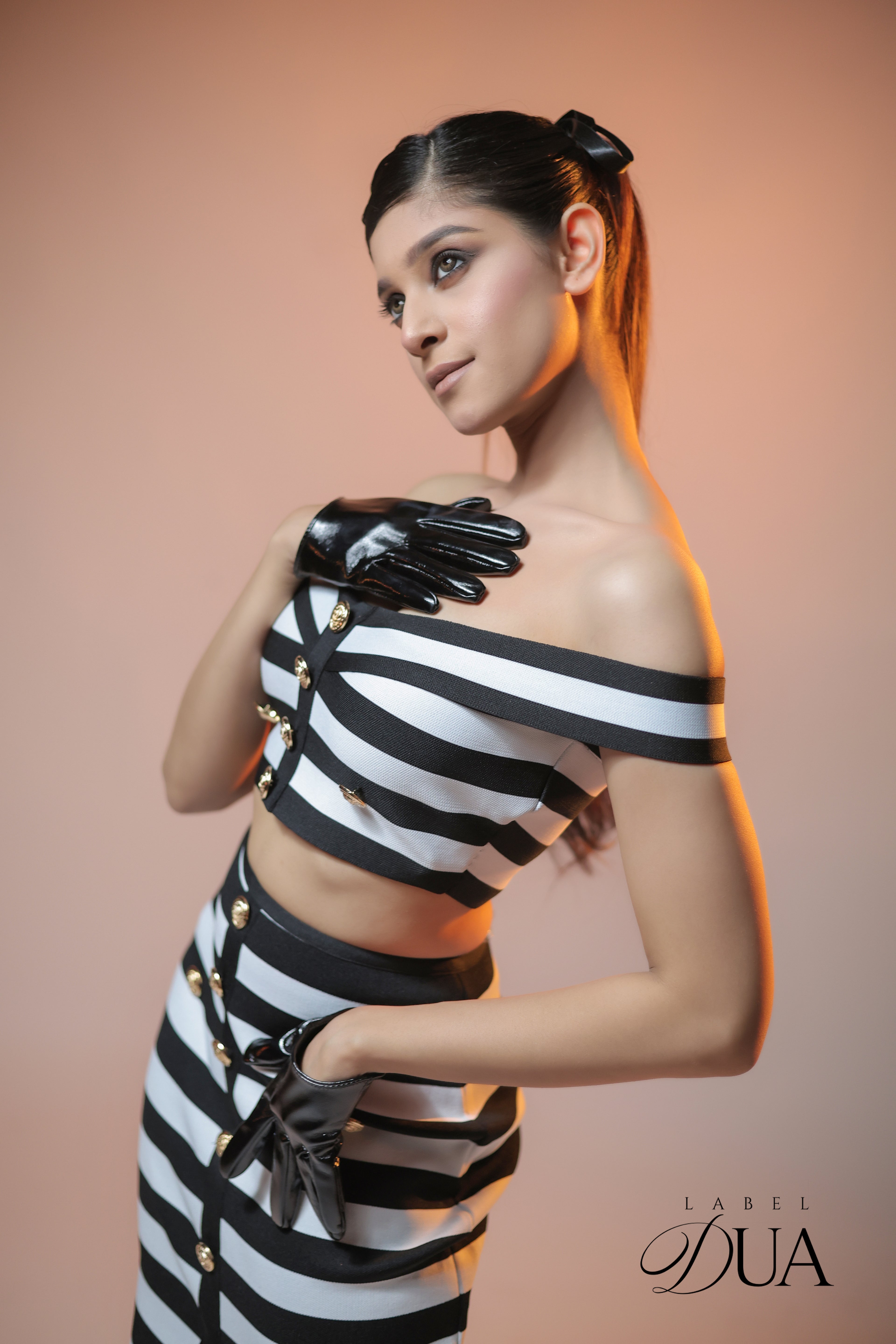 Monochrome Stripes Co-Ord bandage Set