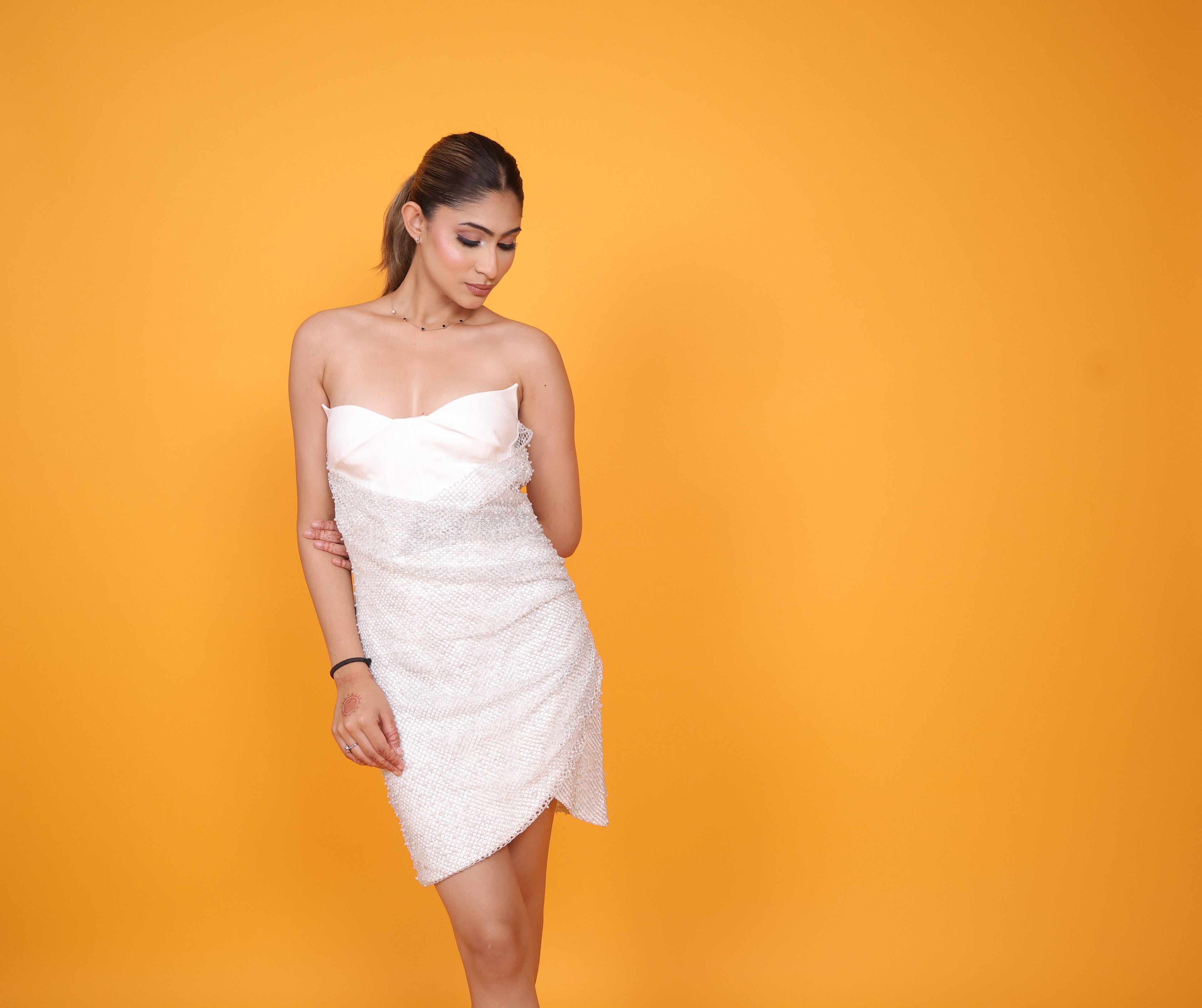 Moonlit pearl mini dress