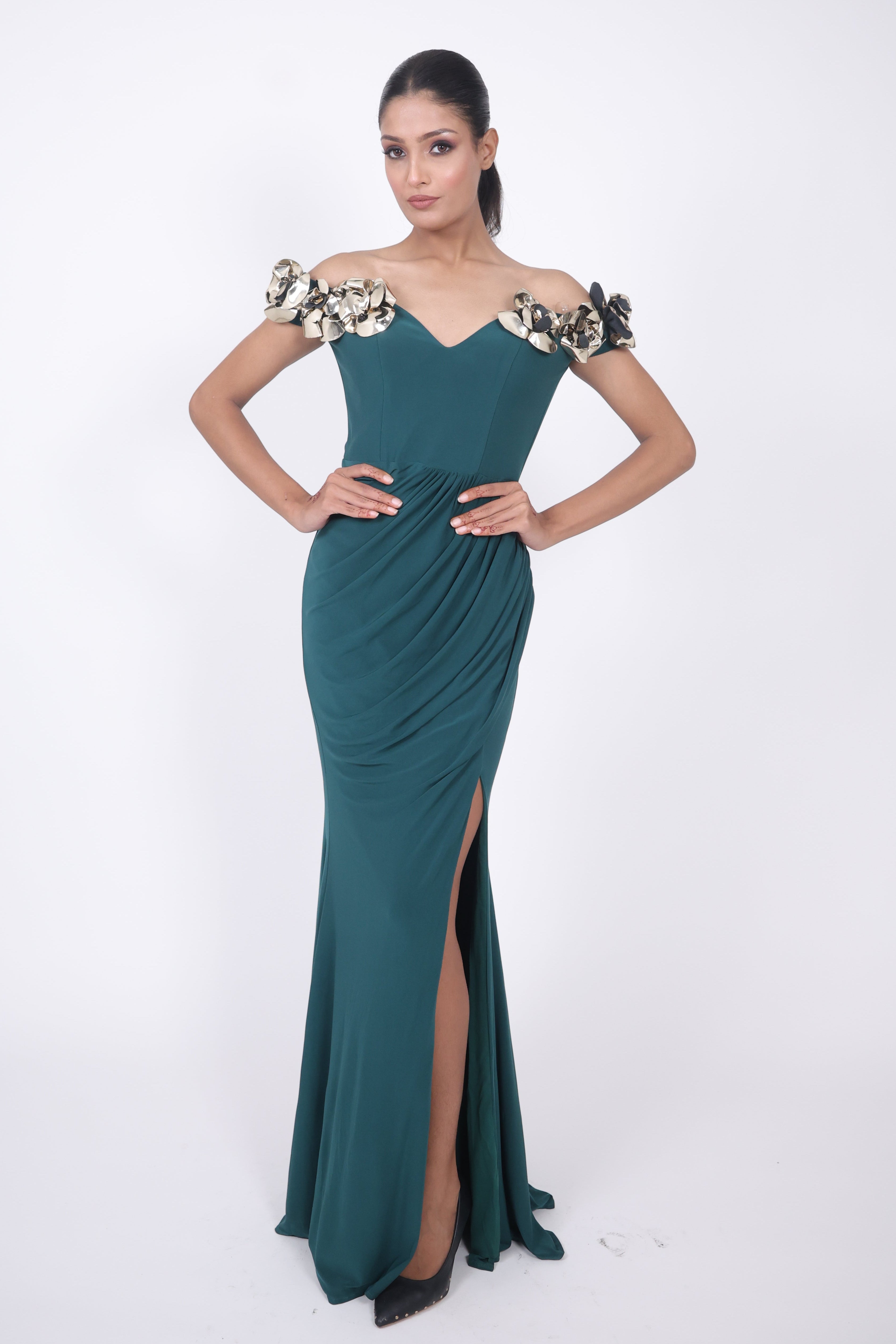 Emerald Bloom Gown