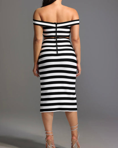 Monochrome Stripes Co-Ord bandage Set
