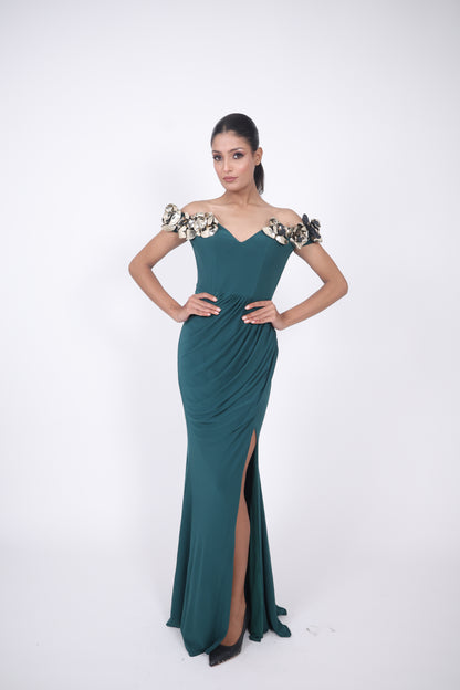 Emerald Bloom Gown