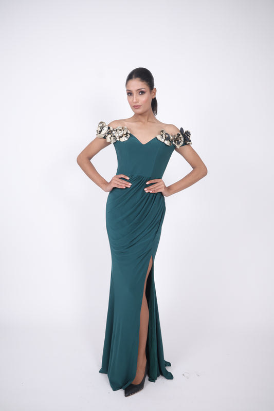 Emerald Bloom Gown